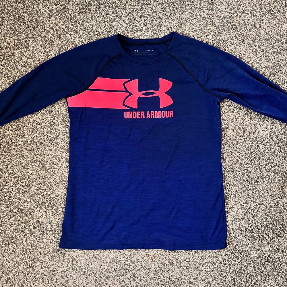 Under Armour Navy and Pink Athletic Shirt